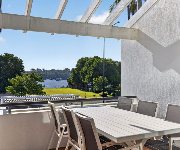 North facing balcony and living area at Noosa Apartments Apt 6