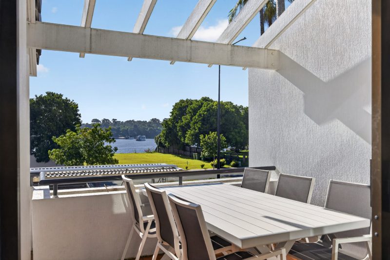 North facing balcony and living area at Noosa Apartments Apt 6