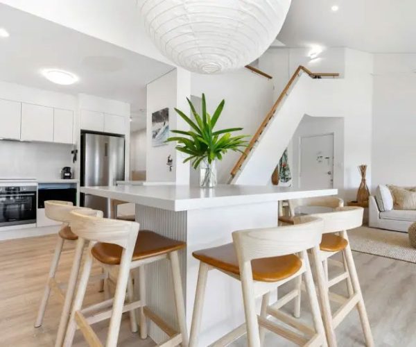 Noosa River view apartment split-level living area Noosa Heads